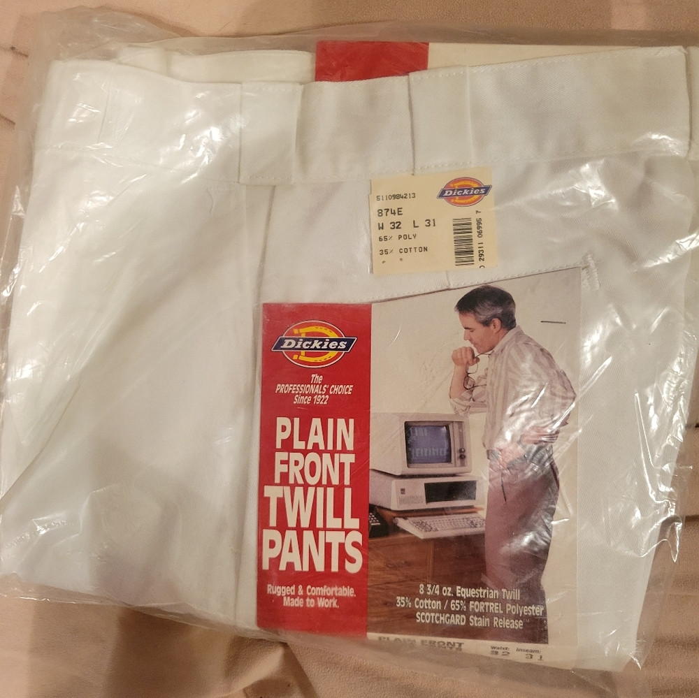 New Dickies Plain Front Twill Pants 32/31 Standard Workwear Quality Scotchgard